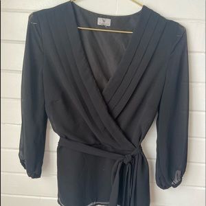Wrap around long sleeve blouse